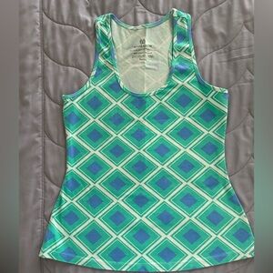 MAHI GOLD Blue and Green Fitted Sleeveless Tank Top